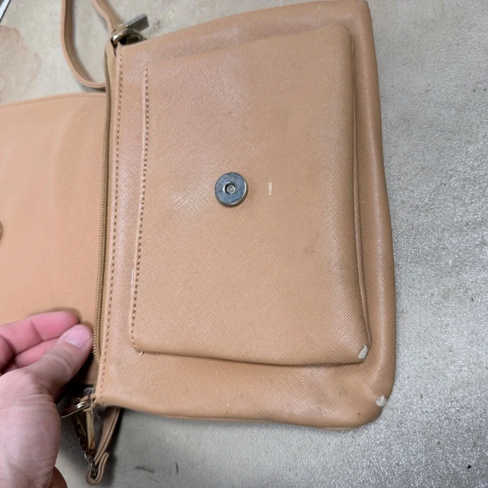 Betty Boop Crossbody‎ Purse Tan Embellished Flap Bag